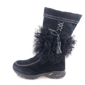 Kefas Sami New Wool Black Leather Mountain Winter Boots 6